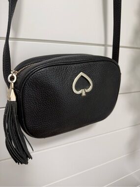 Kate Spade Kourtney Black Pebbled Leather Crossbody Bag